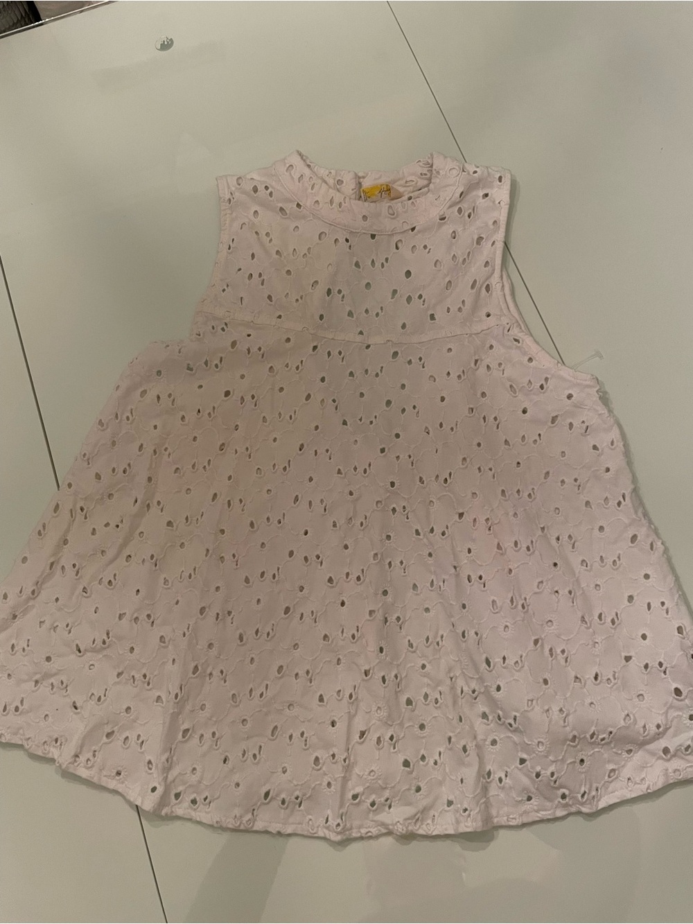 Free People Pale Pink Eyelet Sleeveless Peplum Top